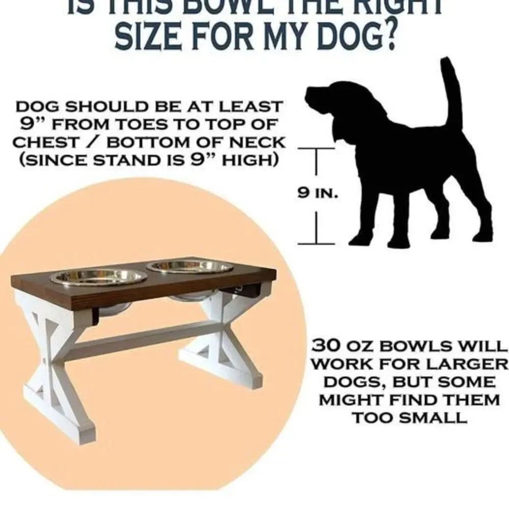 Modern Farmhouse Dog Bowl Stand, Dog Bowls Elevated Dog Food Stand, Raised Dog B